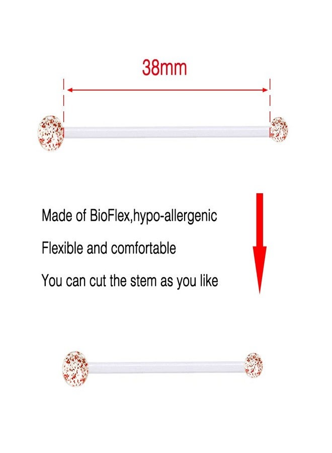 JFORYOU 6 Style Pregnancy Maternity Flexible Bioplast Long Belly Button Rings Navel Retainer Body Piercing 14G 1&1/2 Inch Length - Image 3